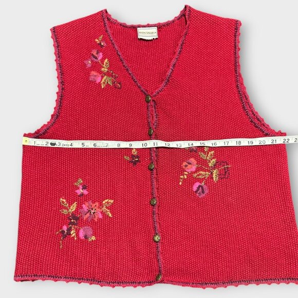 Vintage Napa Valley Womens XL Sweater Vest Wool Blend Cable Knit Cottagecore - Picture 6 of 8